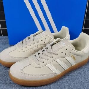 NEW Adidas Samba OG Aluminum Gum Chalk White Beige Shoes